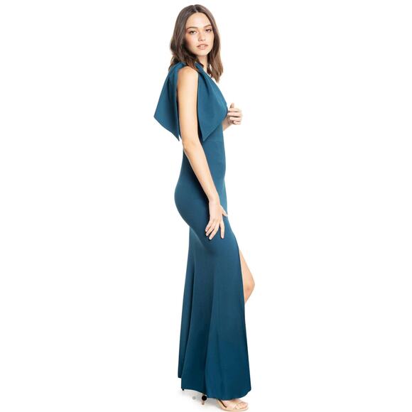 NEW! Dress the Population Georgina One-Shoulder Maxi Dress in Peacock blue XXL - Picture 3 of 12